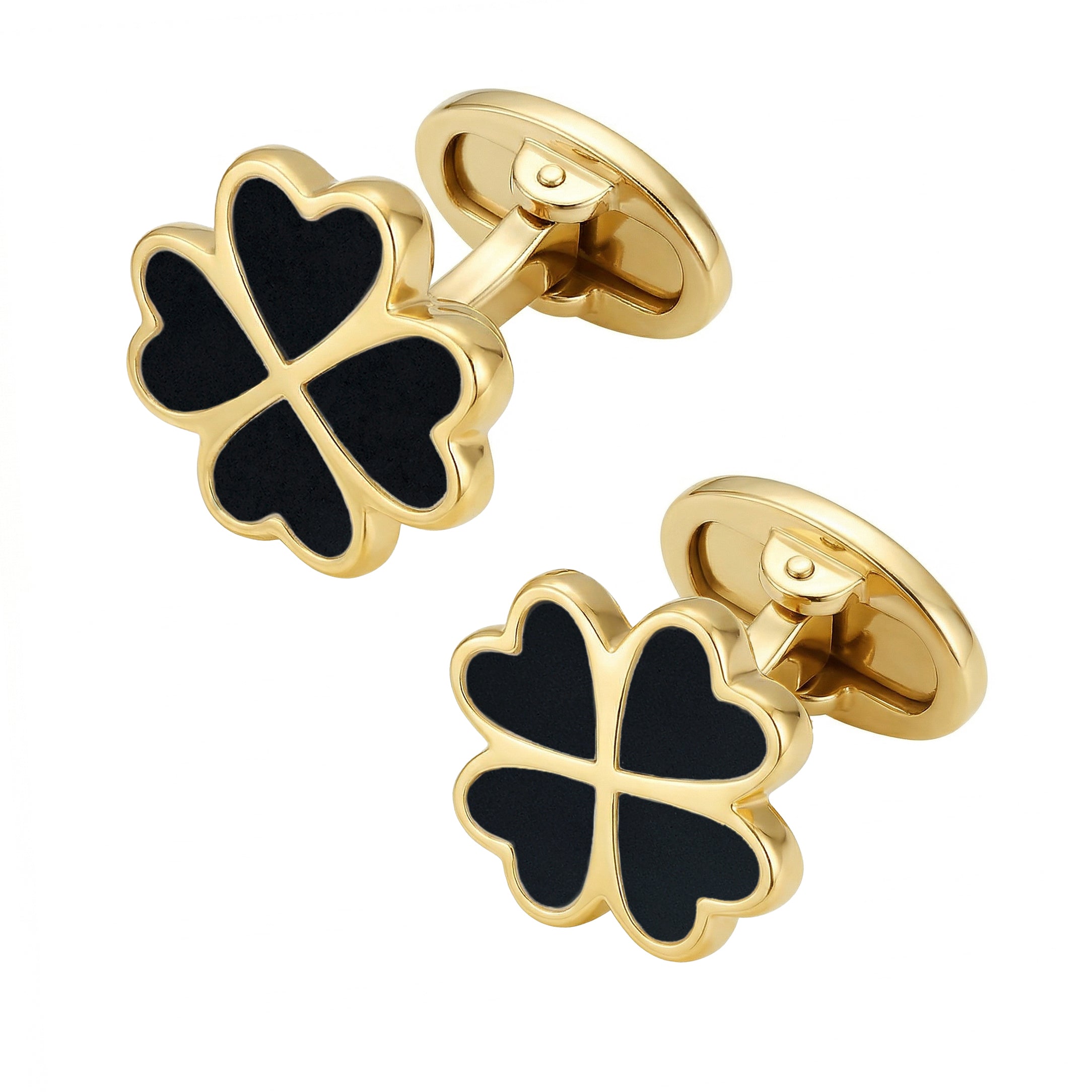 Lucky Four Leaf Clover Gold Vermeil Cufflinks