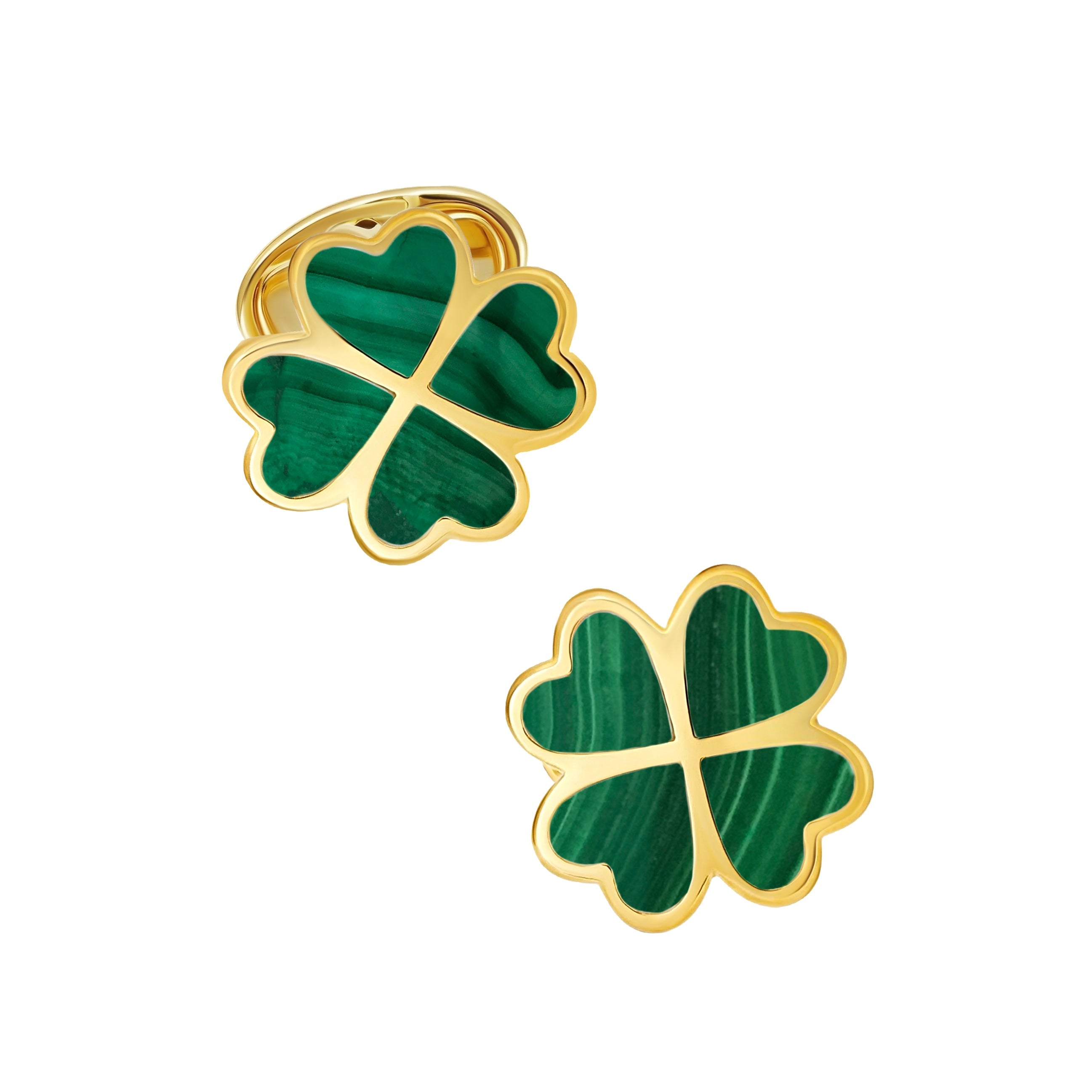Lucky Four Leaf Clover Gold Vermeil Cufflinks