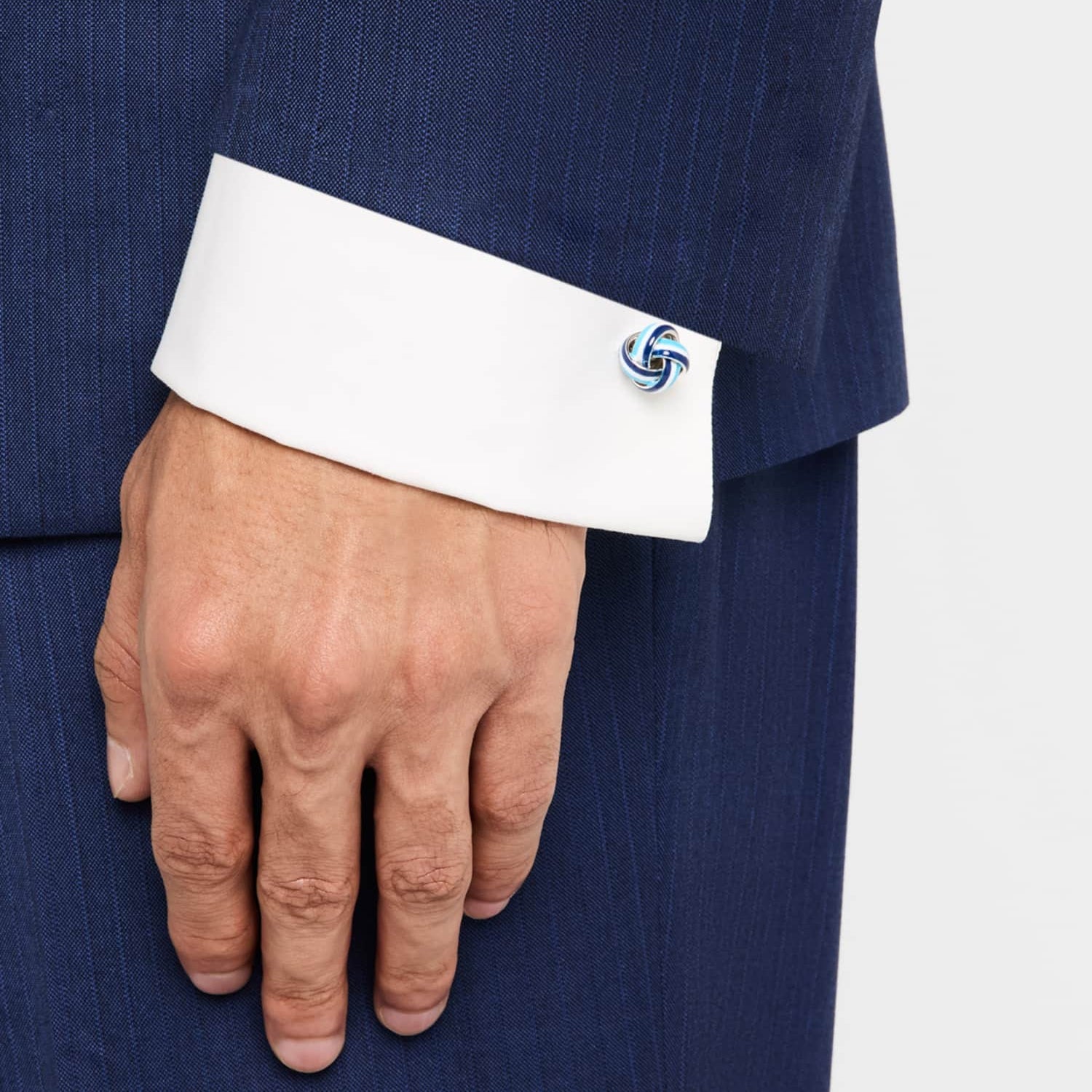 Enamel Knot Sterling Cufflinks