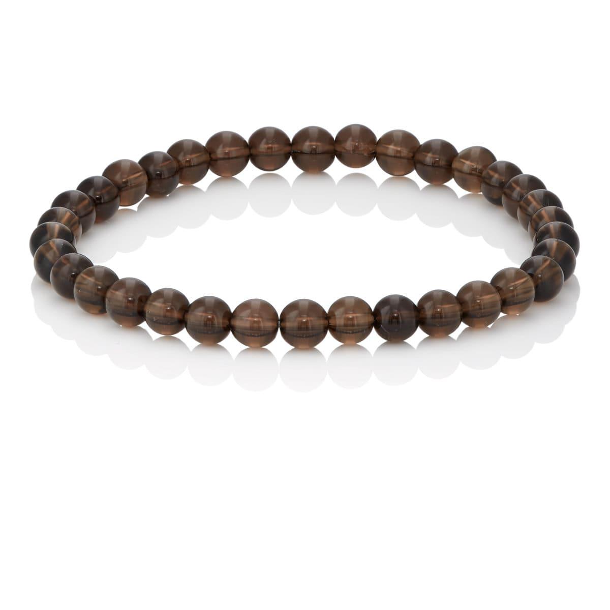 Polished golden-brown tiger's eye round bead stretch bracelet 