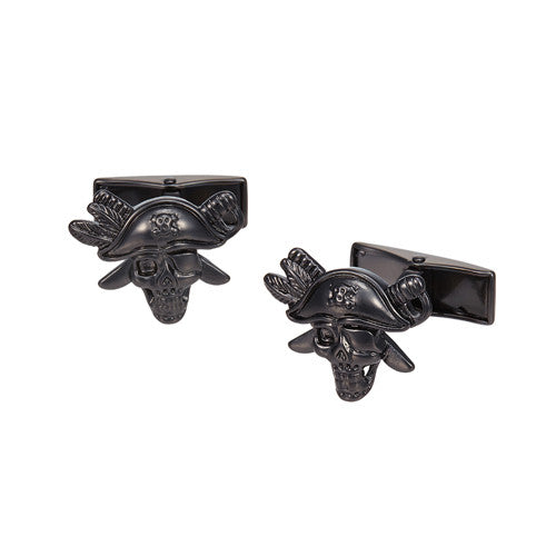 Gunmetal Pirate Skull Cufflinks